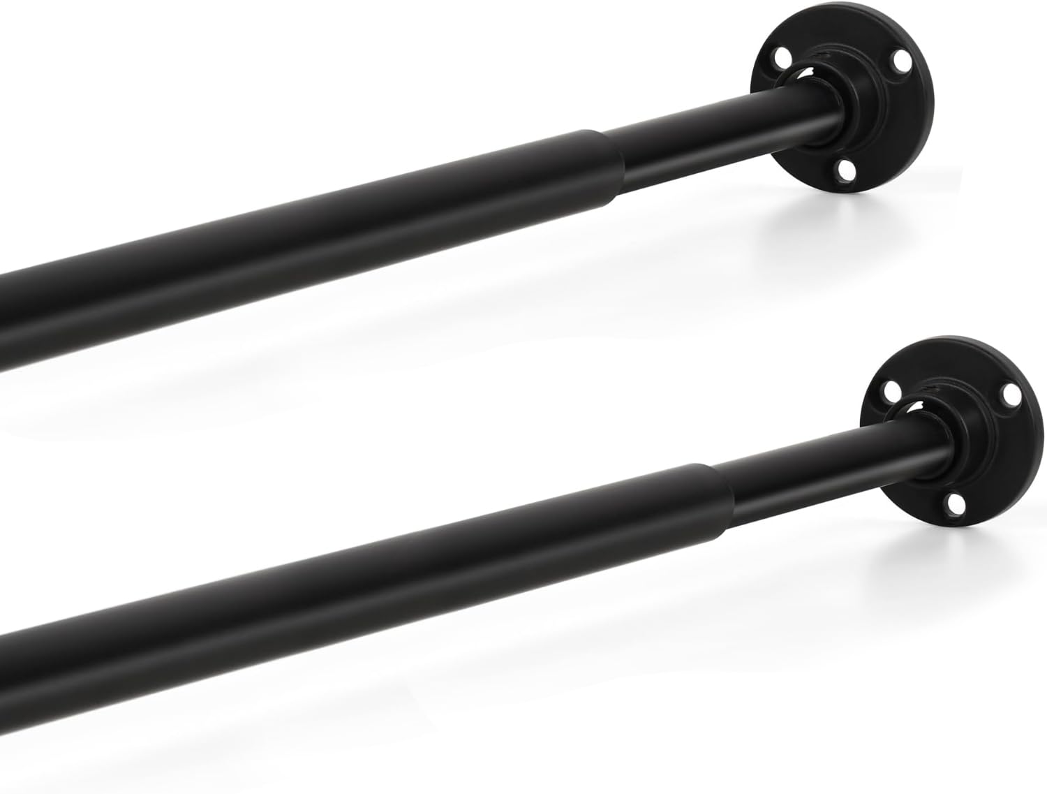 Photo 1 of TYRON Mini Thin Closet Rods for Hanging Clothes, 1/2" Diameter,12 to 18 In. Adjustable Closet Rod, Metal Closet Bar Hanging Rod for Baby Kids Closet, Small Space (Black,2 Pcs)