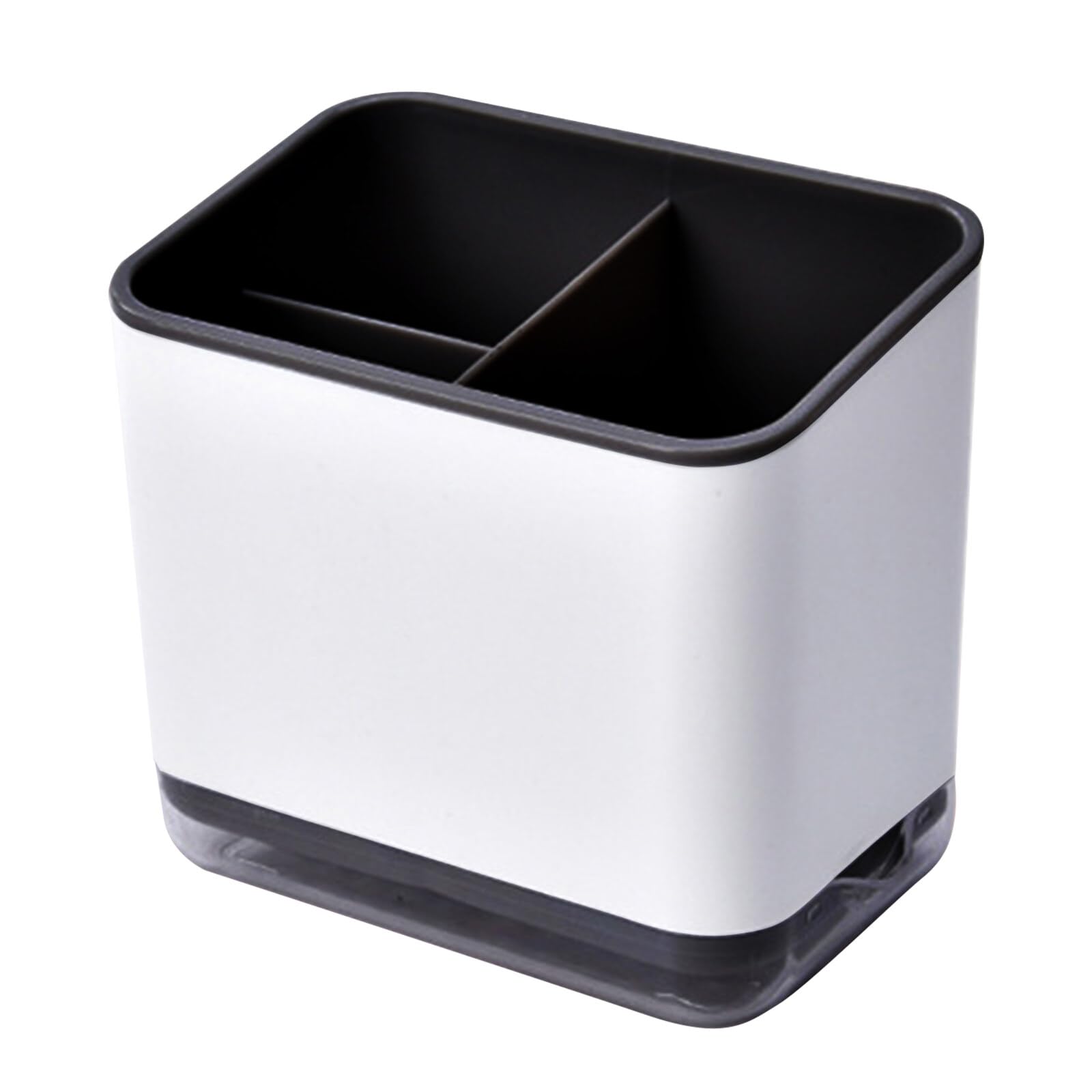 Greyoe Utensil Holder, Cutlery Holder, 3-Compartment Storage Multifunctional Cutlery Rack for Draining Cutlery (Black)