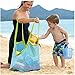 Togather? Extra Large Family Mesh Beach Bag Tote Backpack Toys Towels Sand Away - Blue