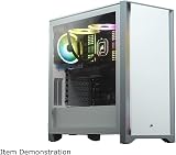 Corsair 4000D Tempered Glass Mid-Tower Case White Solid Front Panel view 3