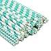 ZOOYOO Paper Straw 100pc For Parties,Birthdays,Weddings,Baby Showers And Celebrations (Turquoise)