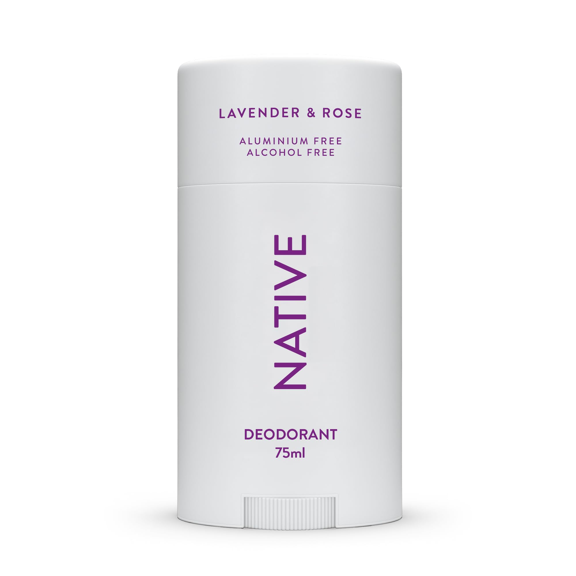 Native Deodorant Womens & Men - Alcohol & Aluminium Free - Lavender & Rose Scent - Naturally Derived with Shea Butter, Coconut Oil & Baking Soda - 72 Hour Odor Control (75ml)
