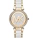 Michael Kors Watches Parker Gold-Tone and White 3 Hand Watch