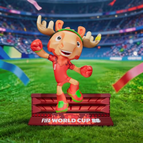 Sanyetral FIFA 2026 Copa Mundial Oficial Licenciada Conjunto de Figurinas de Mascotas de 3 con Caja de Exhibición (Maple, Clutch y Zayu), Figura de Modelo de Mercancía Oficial para Coleccionistas