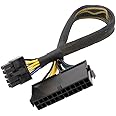 lilila-ree 24 Pin to 10 Pin ATX PSU Main Power Adapter Braided Sleeved Cable for IBM Lenovo PCs and Servers 12-inch(30cm)