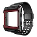Fitbit Blaze Bands, Simpeak Rugged Protective Frame Case with Resilient Strap Replacement Bands for Fit bit Blaze Smart Fitness Watch, Large, Red