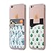 Cardly (Two Cell Phone Stick on Wallet Card Holder Phone Pocket for iPhone, Android and All Smartphones. (Cactus)