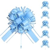 6 PCS Large Pull Bows,Bow for Gift Wrapping,Gifts Decorations,6″ Party Wedding Ribbon Bows for Wrapping Boxes or Flower Decorations,Presents or Christmas Tree (Blue)