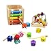 Toyzoo Learning Bead Maze Wooden Educational Toy Activity Center with 10 Shapes Blocks for Toddlers