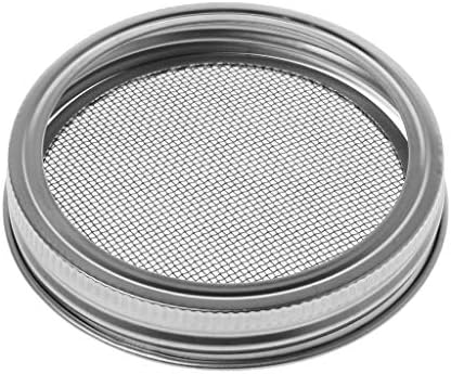 MM456 4 Pack Stainless Steel Sprouting Jar Lid Kit, Curved Mesh Jar Sprouting Lid Kit for Making Organic Sprout Seeds in House/Kitchen-3.3inch