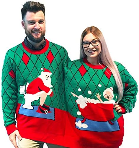 Deck the Bathroom Two Person Ugly Christmas Sweater- FunQi