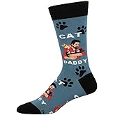 Socksmith Men's Cat Daddy Crew Socks, Blue