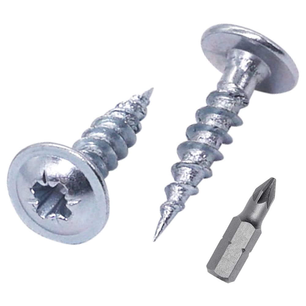 SKIR'CO (100 pcs) Zinc Plated Steel 3.0 x 13 mm Silver Wood Screws, Metal Screws, Wafer Head, Pozidriv, Self Tapping