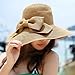 MERSUII Big Big Floppy Hand Crocheted Holiday Travel Bohemia Women Fashion Korean Large Wide Brim Bow Beach Sun Straw Hat Cap Sun Visor Sun Shade (Coffee)
