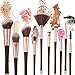 Makeup Brush Set with Case 10Pcs Premium Synthetic Eye Shadow Foundation Blending Blush Kabuki Makeup Brushes Kit by Zoreya