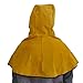 NUZAMAS Welding Hood Cowhide Split Leather Hood with Neck Shoulder Drape Protective Cover Yellow
