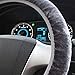 Best4UrLife Steering Wheel Cover,2PC Auto Car Wrap Cover,Anti Slip丨Sweat Absorption丨Universal Fit for 35-40Cm丨Breathable Smooth Warm Car Interior Short Plush Cover (Grey)