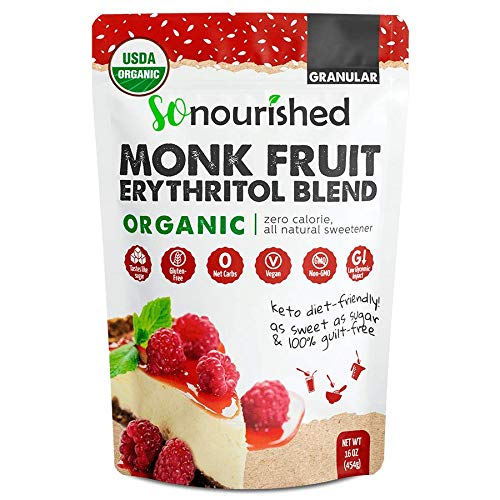Organic Monk Fruit Sweetener with Erythritol Granular 11 Sugar