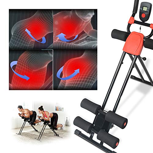 Carambola Ab Cruncher Abdominal Trainer Glider Machine, Body Fitness Gym Exercise Equipment with LED Monitorv
