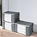 Lifewit Set of 3 Large Clothes Storage Bag for Comforters, Blankets, Bedding, Pillow, Breathable Foldable Closet Organizer with Clear Window, Grey
