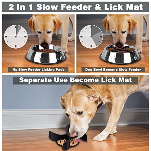 2 In 1 Slow Feeder Dog Bowls Insert & Licking Mat, Upgraded Super Firm