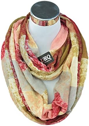 Ring Scarfs Winter Tube Scarves Warm For Women (RedPink)