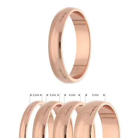 Treuheld® | 925 Sterling Silber Ring in 48 Größen & Breiten in Rosegold - Rose-Goldener Damen-Ring - glänzender Finger-Ring i