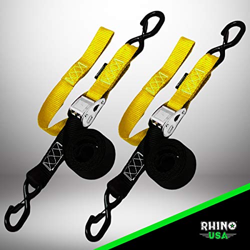 image for RHINO USA Motorcycle Tie Down Straps (2 Pack) Lab Tested 3,328lb Break