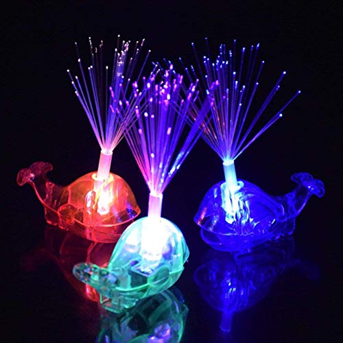 Polymer 10pcs LED Whale Optical Fiber Finger Lights Kids Luminous Toy Led Lamp Flash Colorful Optical Fiber Toy for Kids (Random Color) - Thumbnail 4