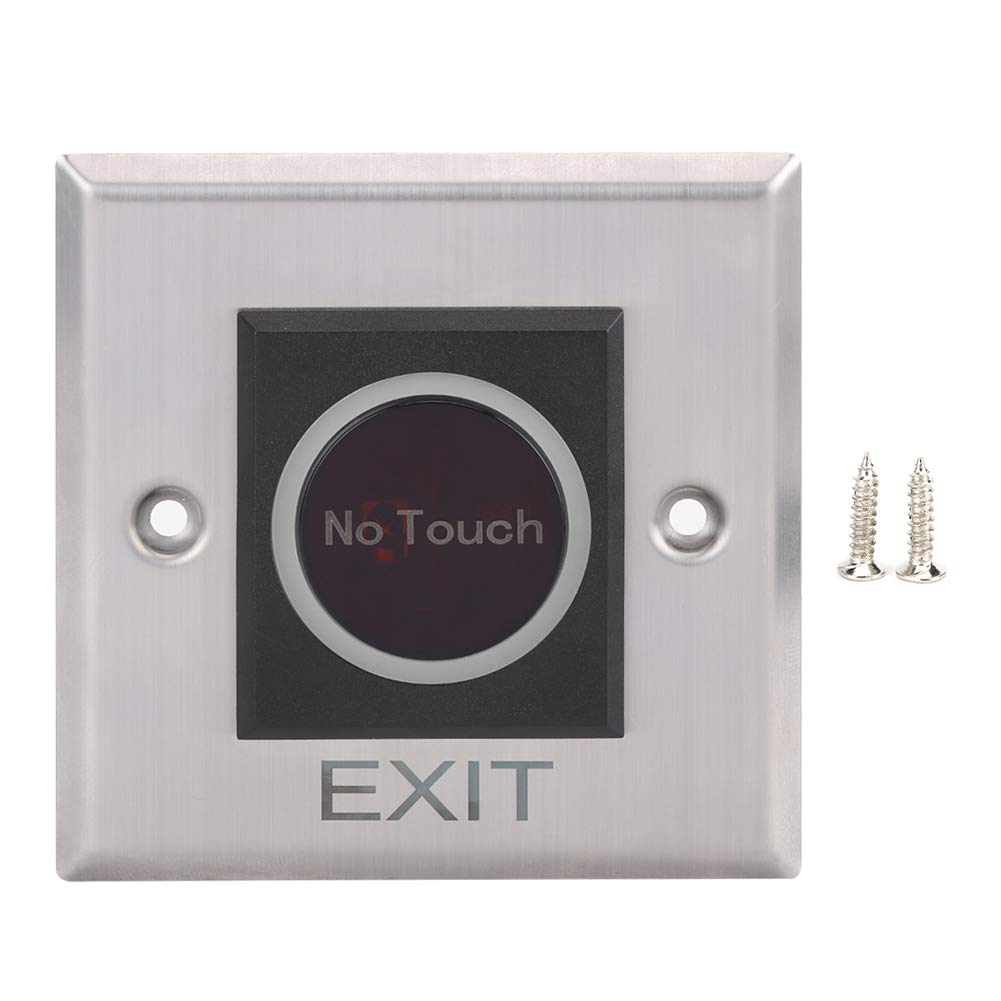 FILFEEL Touchless Infrared Sensor Switch, No Touch Door Infrared Sensor Exit Button Switch for Access Control Systems Gates and Garage Openers, DC12V