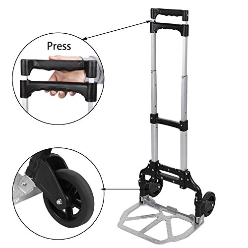 image for (US Stock)Keland Foldable Lightweight Hand Truck, Portable Aluminum Sm