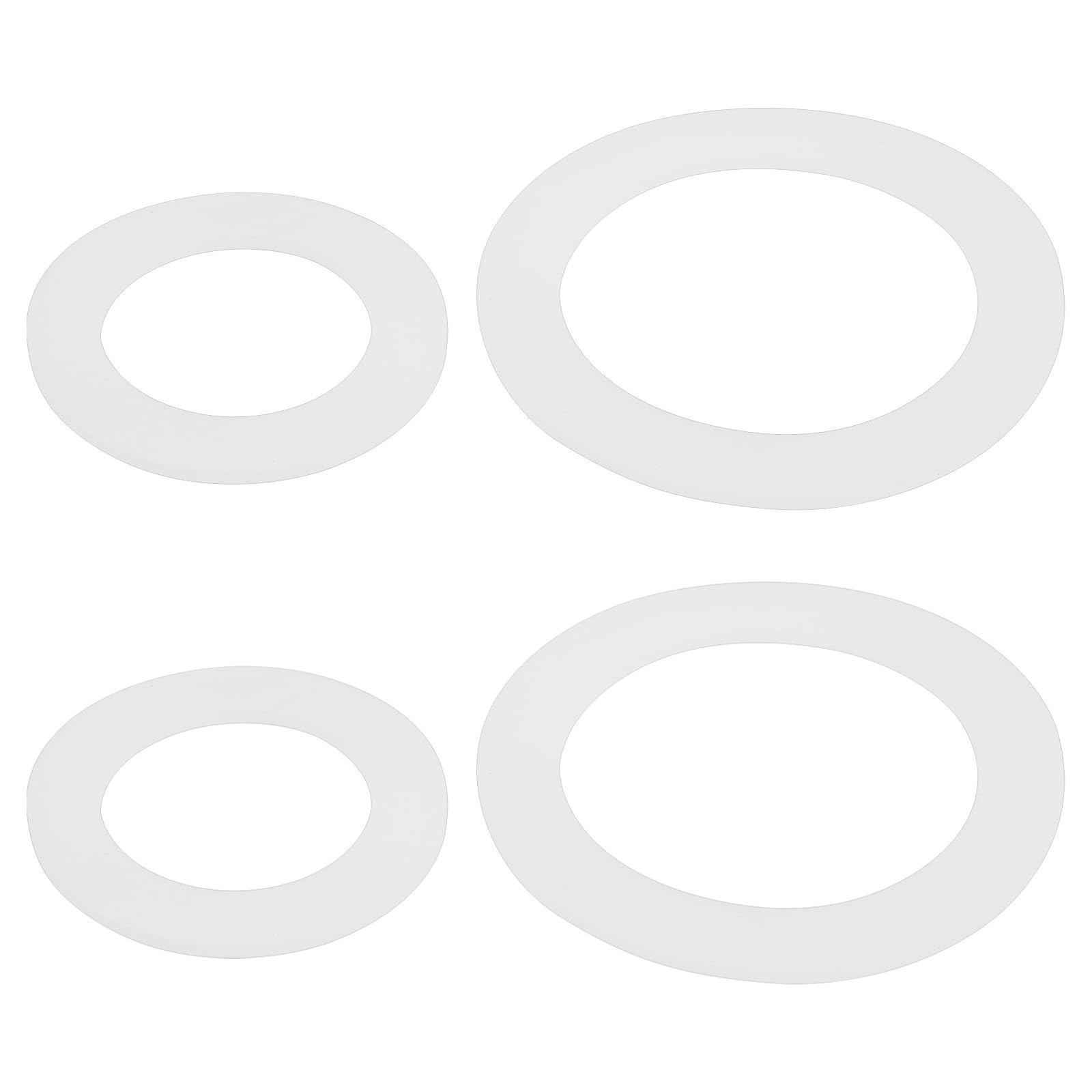 YINETTECH 2Sets Silicone Flush Valve Base Sealing Washer Toilet Cistern Seal Compatible with Grohe Adagio 43808000 43544000 Piston (66x46.5x2mm 47x30x2mm)