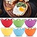 Amabest 6pcs Egg Poacher with Stand Design FDA Mini Silicone Egg Poacher Cups Egg Cooker No BPA Egg Bites Molds Poached Egg Maker Cups, for Microwave, Egg Poacher Pan, Egg Cookware, Stovetop
