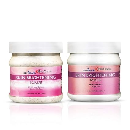 GEMBLUE BIOCARE SKIN BRIGHTENNING SCRUB, 500ML+GEMBLUE BIOCARE SKIN BRIGHTENNING MASK, 500ML