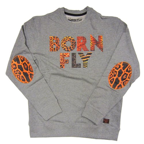 Mens Born Fly Animal Crewneck Sweatshirt Heather 3xl 58.00