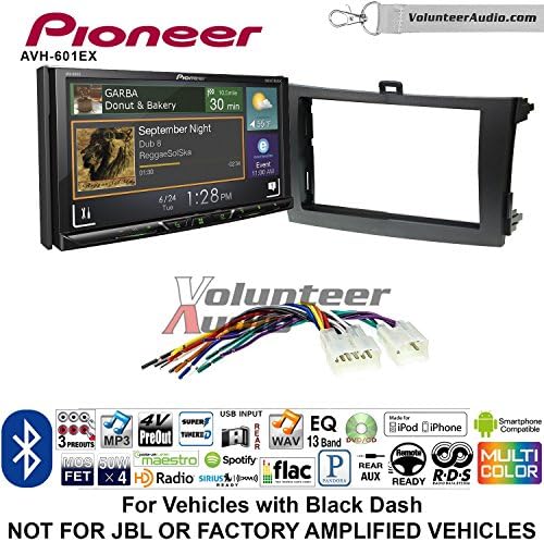 Pioneer AVH-601EX Double Din Radio Install Kit with CD/DVD Player Bluetooth USB/AUX Fits 2009-2013 Non Amplified Toyota Corolla
