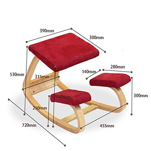 Vogvigo Ergonomically Designed Kneeling Chair Kneeling Chair Office Ergonomic Posture Adjustable Posture Improvement Ergonomic Kneeling Chair for Home Office (Beige) - Thumbnail 2