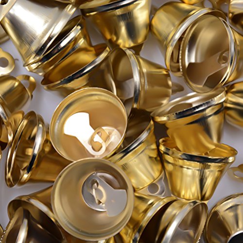 Welecom Pack of 60 Pcs Craft Bells Decorative Brass Bells for Christmas Festival Decor DIY Craft, 1 inch