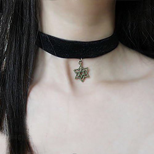 Pentagram Necklace Five Star Magic Lace Choker Necklace