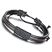 Aroncent 4PCS Handmade Vintage Wristband, Leather Rope Bracelet, Tribal Braided Cuff Bangle, Adjustable