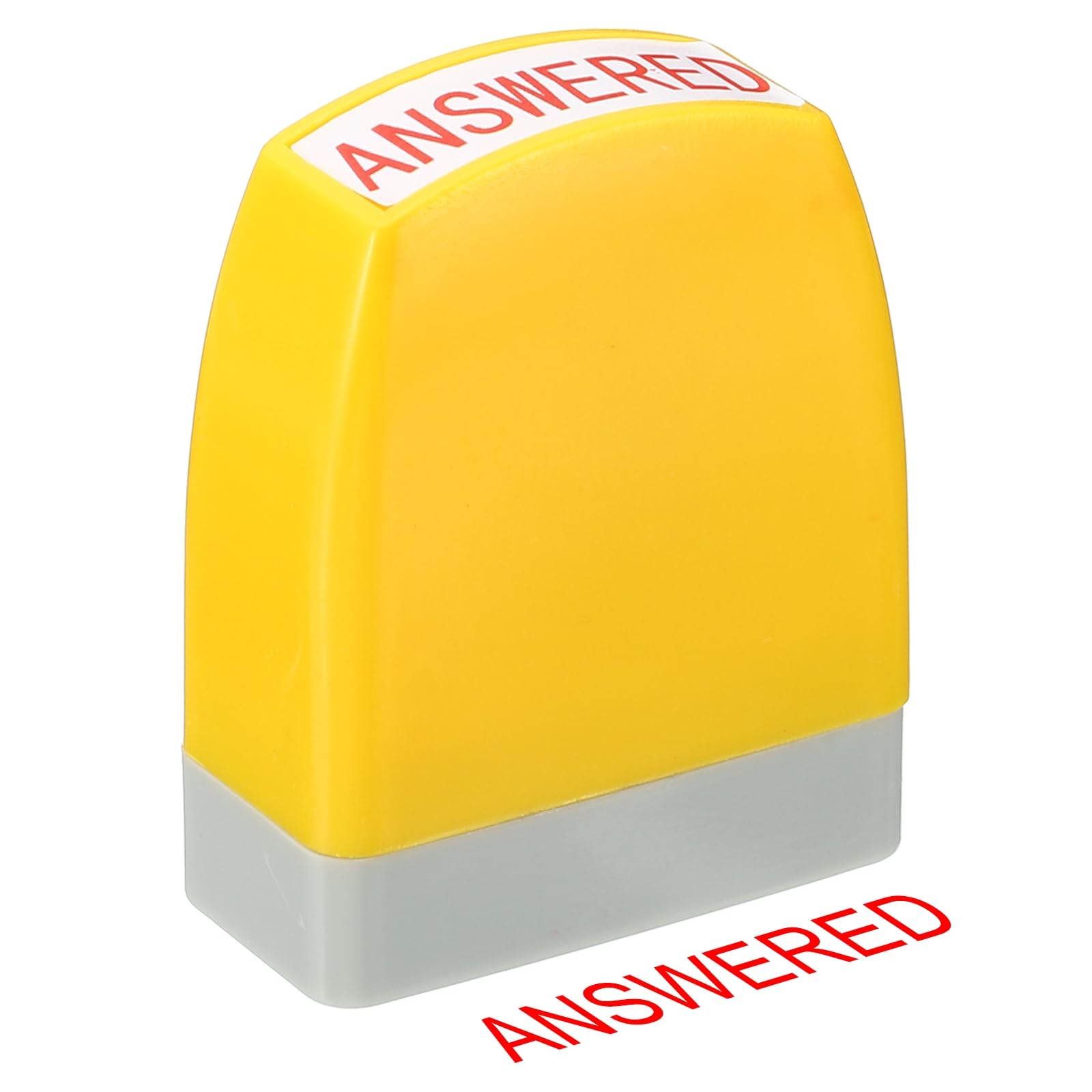 PATIKIL Answered Notice Stamp Self Inking, Red Ink Office Stamps Pre Inked Message Stamp Refillable Business Stamp, Yellow