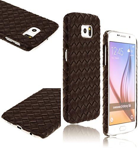 Foreve r Love 2015 Brand New Woven Pattern Plastic Hard Back Case Cover for Samsung Galaxy S6 G9200 - Brown