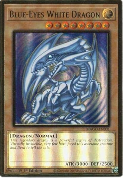 Amazon Com Blue Eyes White Dragon Mago En001 Premium Gold Rare 1st Edition Toys Games