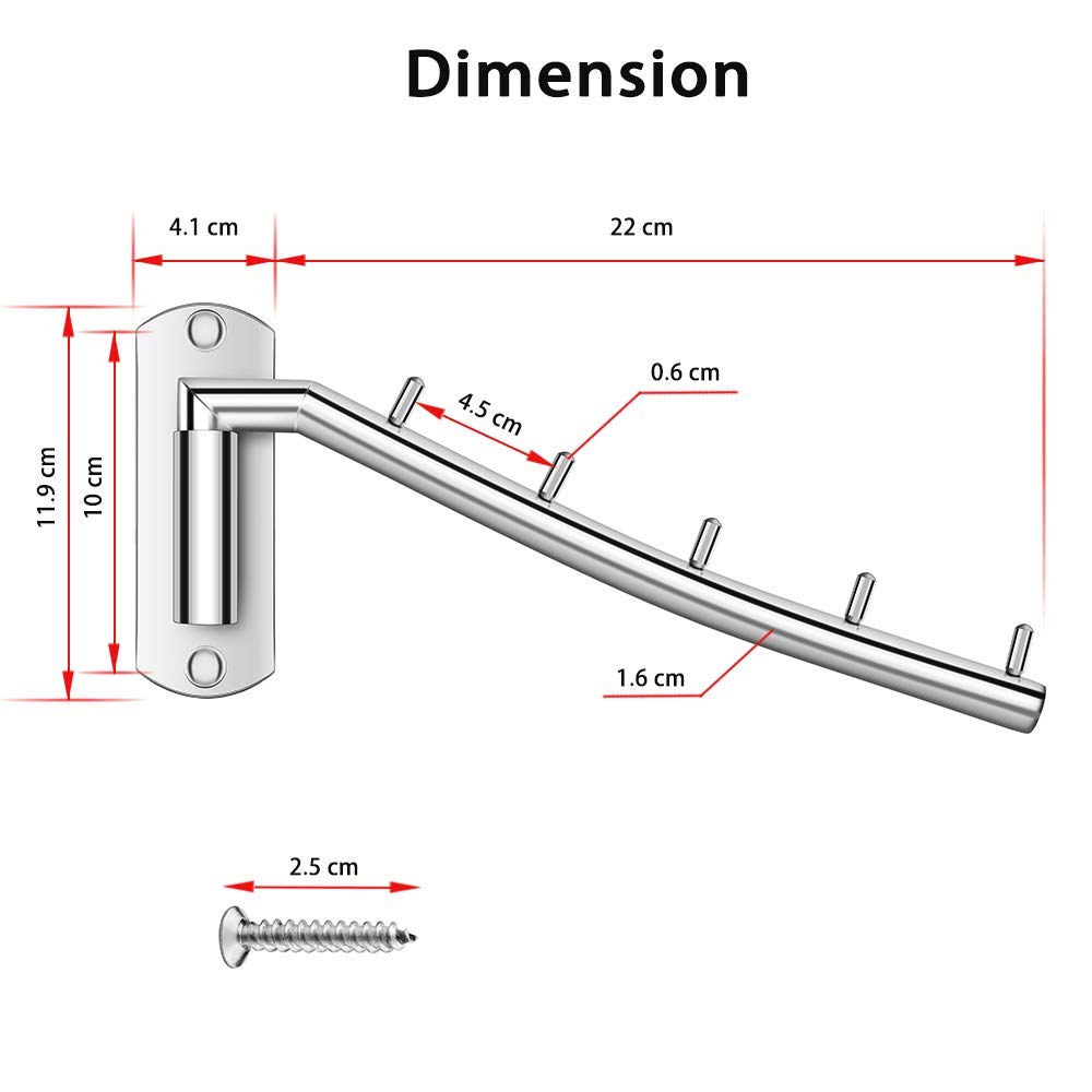 Newdora [2 Pack] Folding Wall Mounted Clothes Hanger Rack Clothes Hook