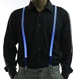 Glovion LED Light Up Illumination Suspenders for Party Favor-Blue