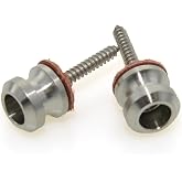MUSIKLAN Metal Locking Strap Buttons End Pins for Fender American Series Guitar, Silvery (Set of 2)