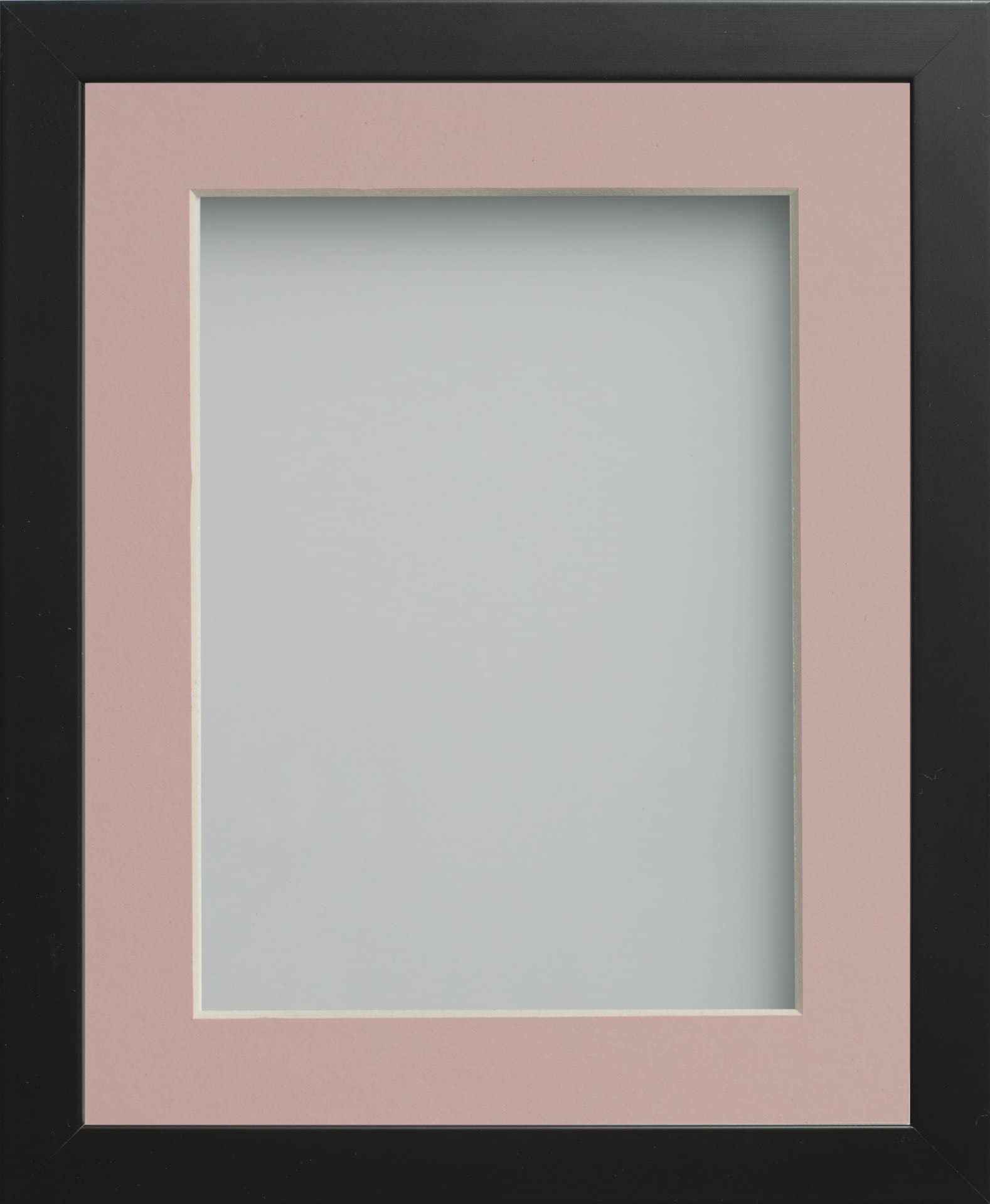 Frame Company Connolly Range Black Wooden Picture Photo Frame with Pink Mount, 20x16 for pic size 16x12 *Choice of Sizes* Fitted with Real Glass — image 1