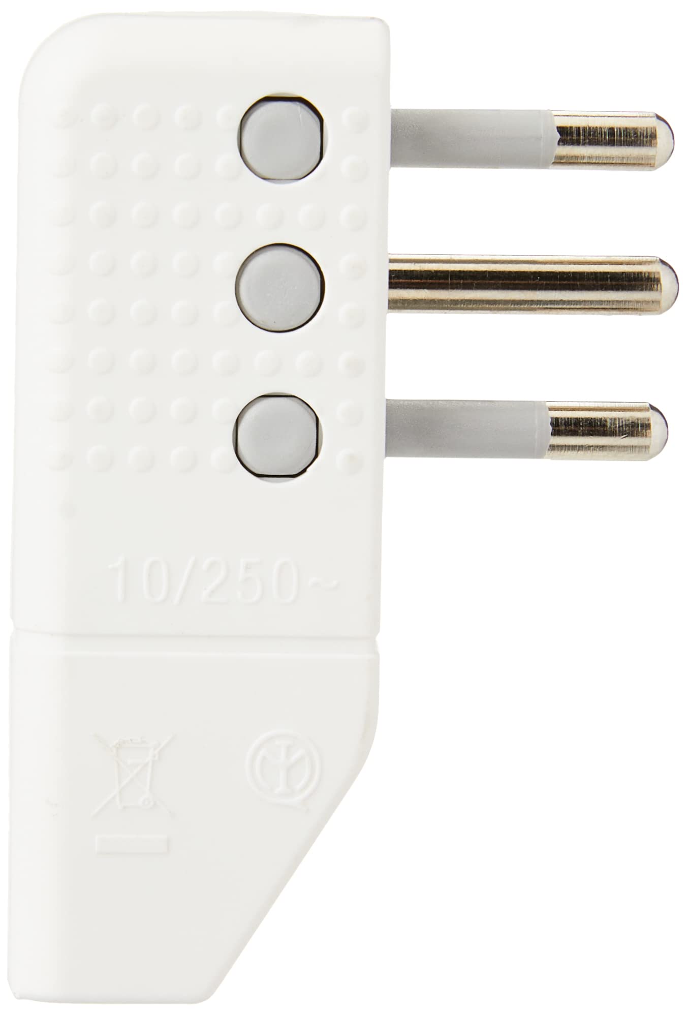 BTicino Spina Corner to Team Space-Saving 2P + T, 10 A, Swivel Plugs, White, White, 250 voltsV