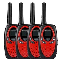 Floureon 4 Packs 22-Channel FRS/GMRS Two Way Radios Up to 3000M/1.9MI Range (MAX 5000M/3.1MI) Handheld Walkie Talkies for Outdoor Adventure (Red)