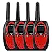 Floureon 4 Packs 22-Channel FRS/GMRS Two Way Radios Up to 3000M/1.9MI Range (MAX 5000M/3.1MI) Handheld Walkie Talkies for Outdoor Adventure (Red)